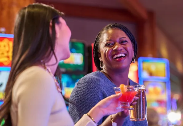 Two ladies laughing