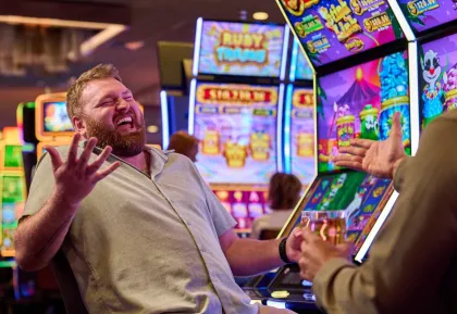 Man enjoying slots