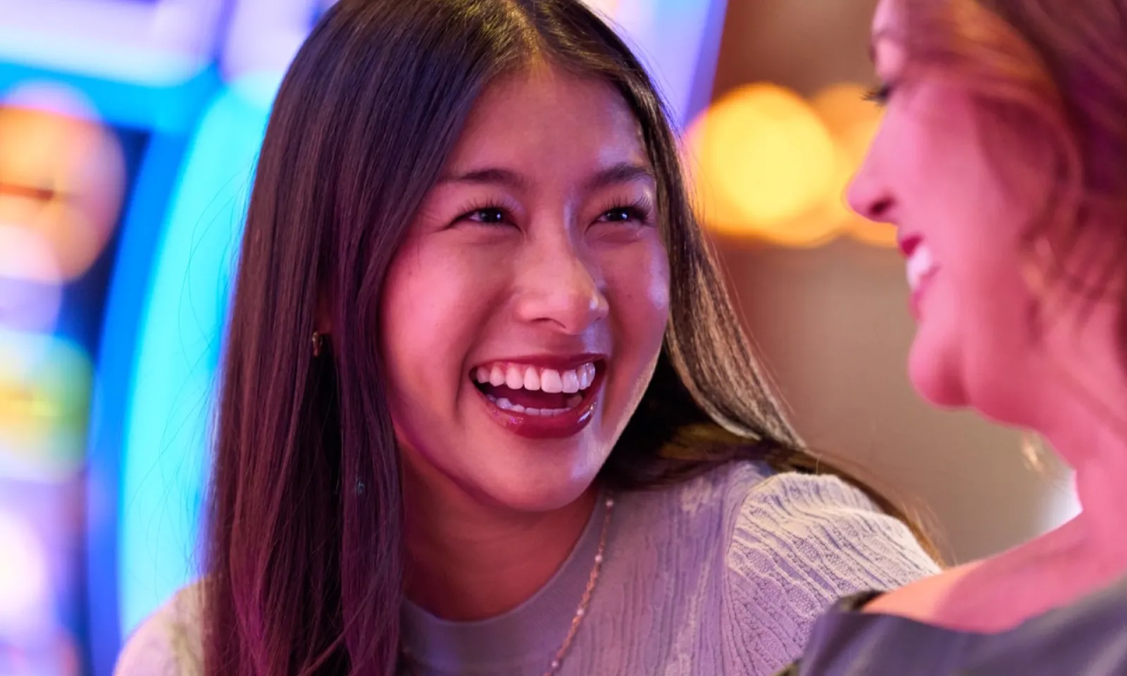 Two ladies laughing