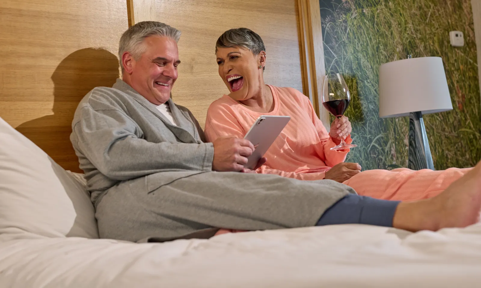 Couple in hotel room