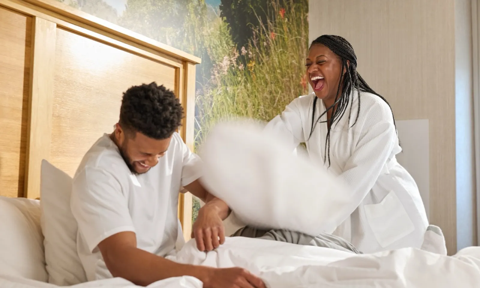 Couple in hotel room