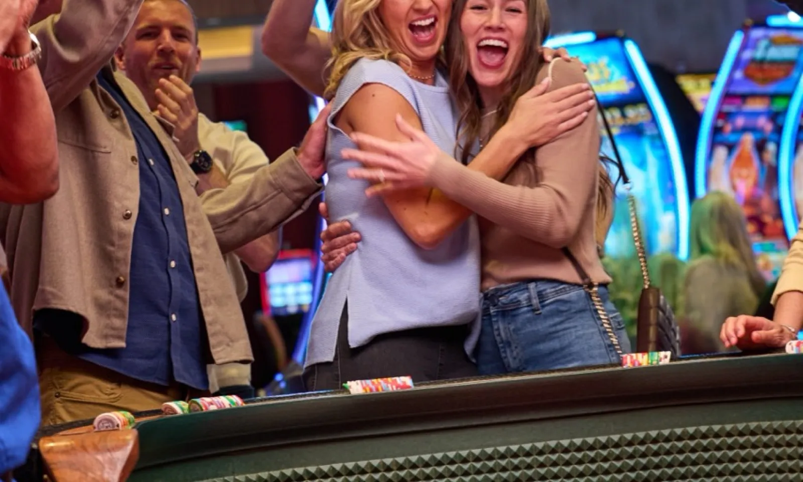 Two ladies playing table games