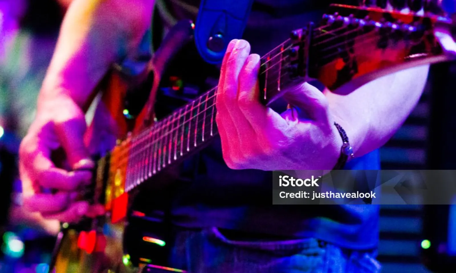 Guitarist playing concert